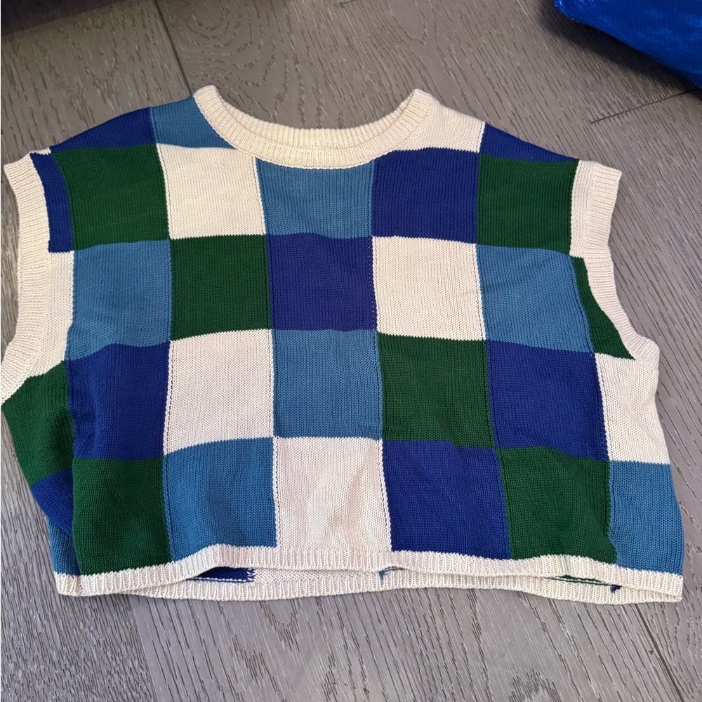 Checkered women’s sweater vest